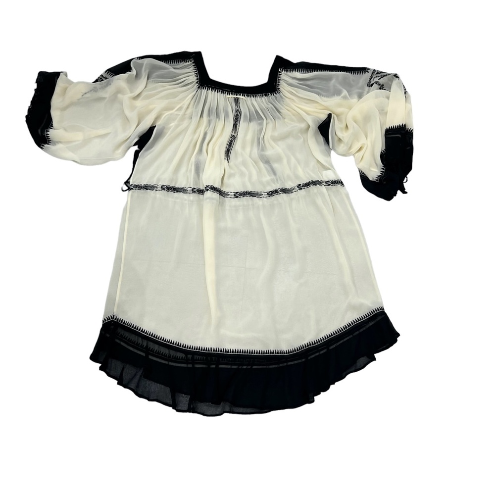 JEAN PAUL GAULTIER SILK CREAM & BLACK EMBROIDERED INSPIRED BY UKRAINE DRESS - Picture 15 of 16